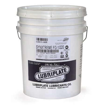 Lubriplate Synxtreme Fg-1/220, 35 Lb Pail, H-1/Food Grade, Calcium Sulphonate, No. 1 Synthetic For High Speeds L0311-035